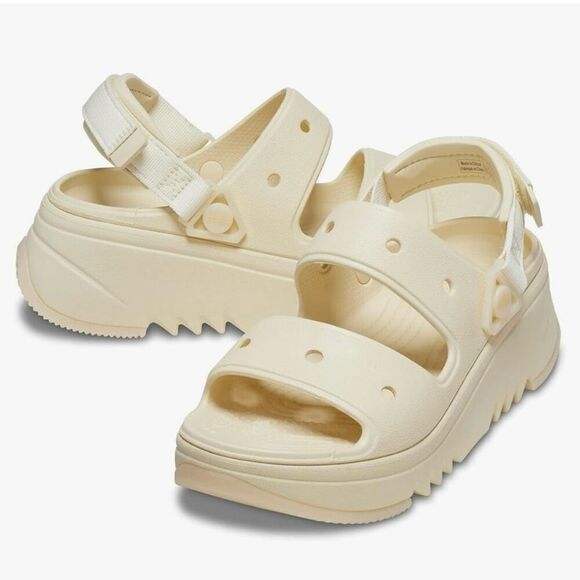 Size M 11 / W 13 Crocs Classic Hiker Xscape Chunky Platform Sandals Vanilla Shoe - Picture 1 of 14